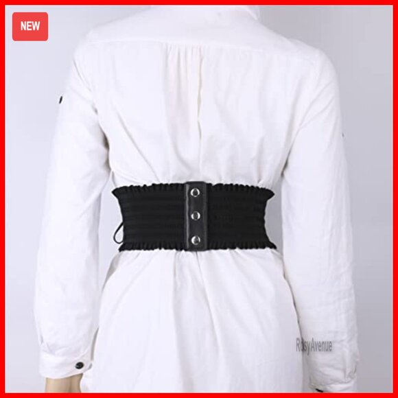 Leather Waist Corset Belt One Size Stretchy Lace-Up Victorian Punk Goth main image 6